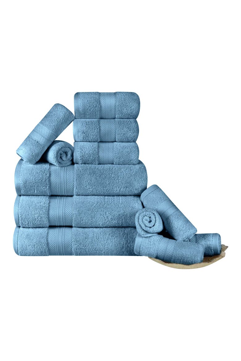 Aria 12-Piece Turkish Cotton Towel Set, Main, color, DENIM BLUE