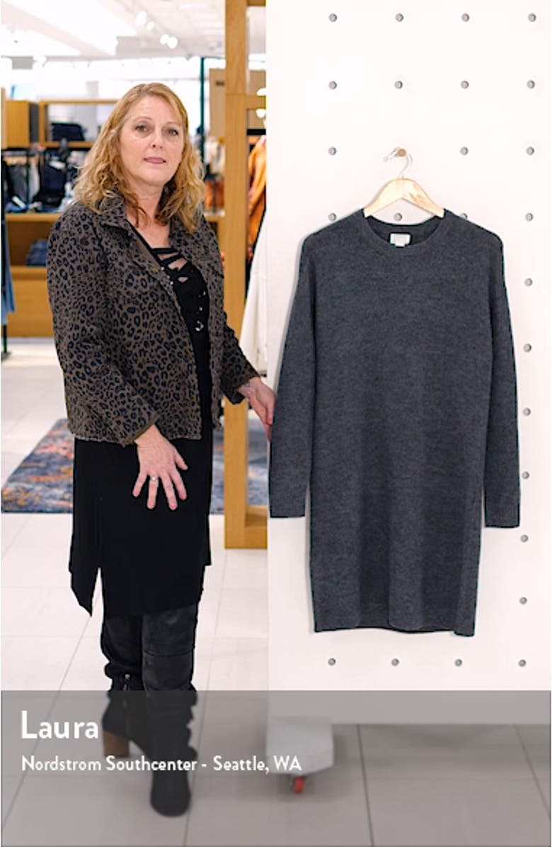 Crewneck Long Sleeve Sweater Dress, sales video thumbnail