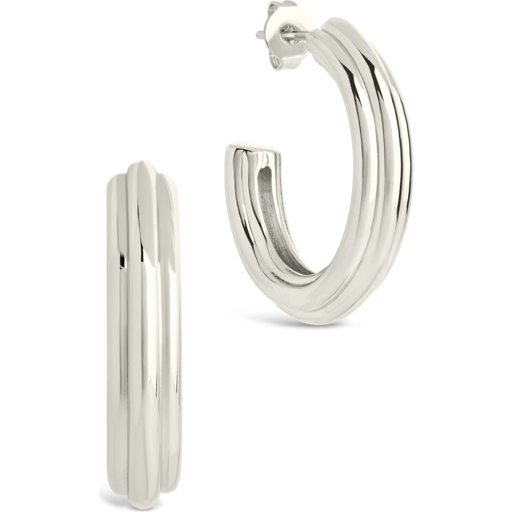 Sterling Forever Allistar Triple Row Tube Hoop Earrings