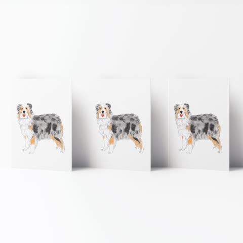 Love/Valentine's Greeting Card Pack (3ct) "Dog Love Mail Aussie"
