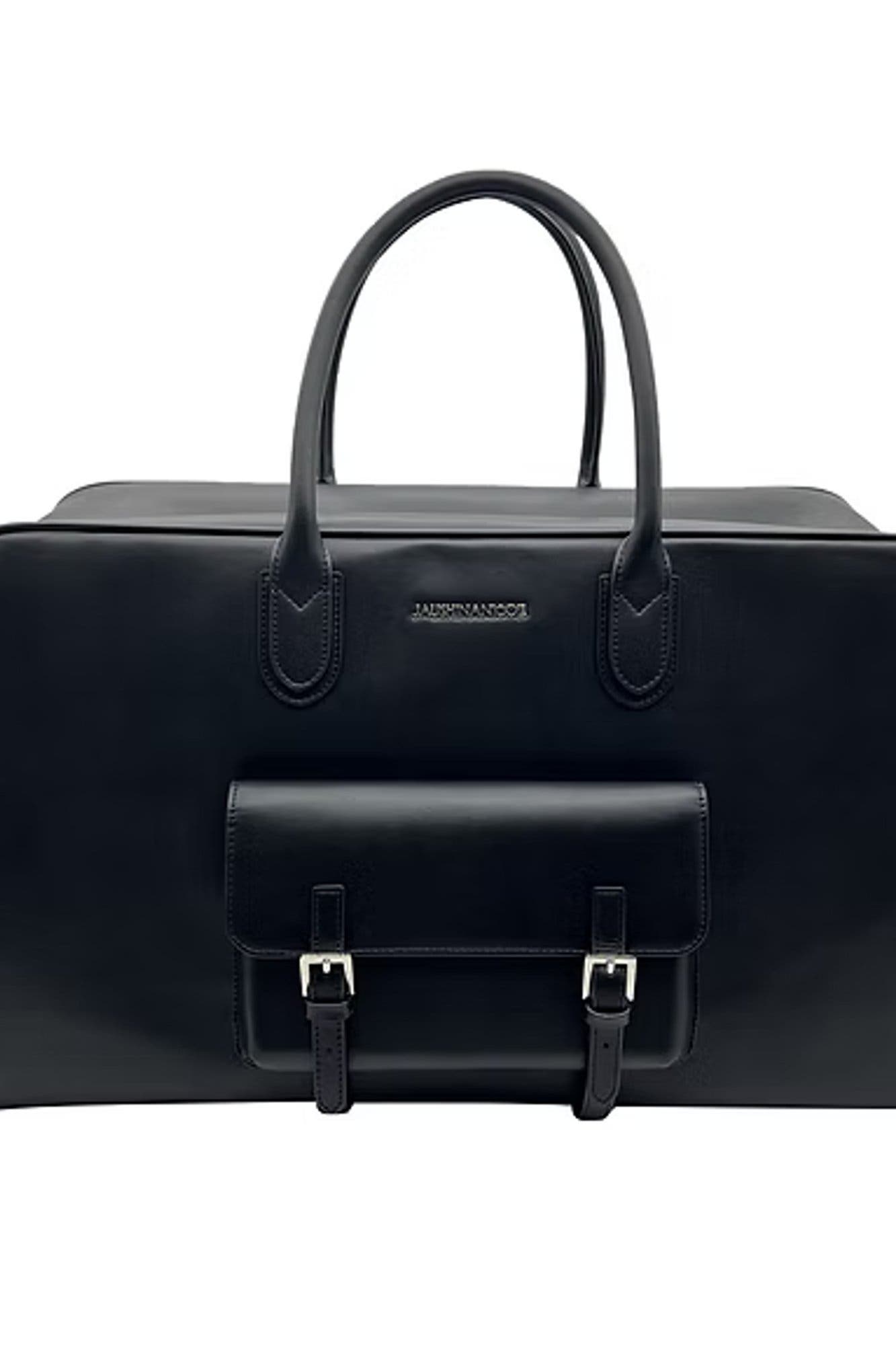 Boaz  Weekender  Leather Duffle Bag, Alternate, color, Black