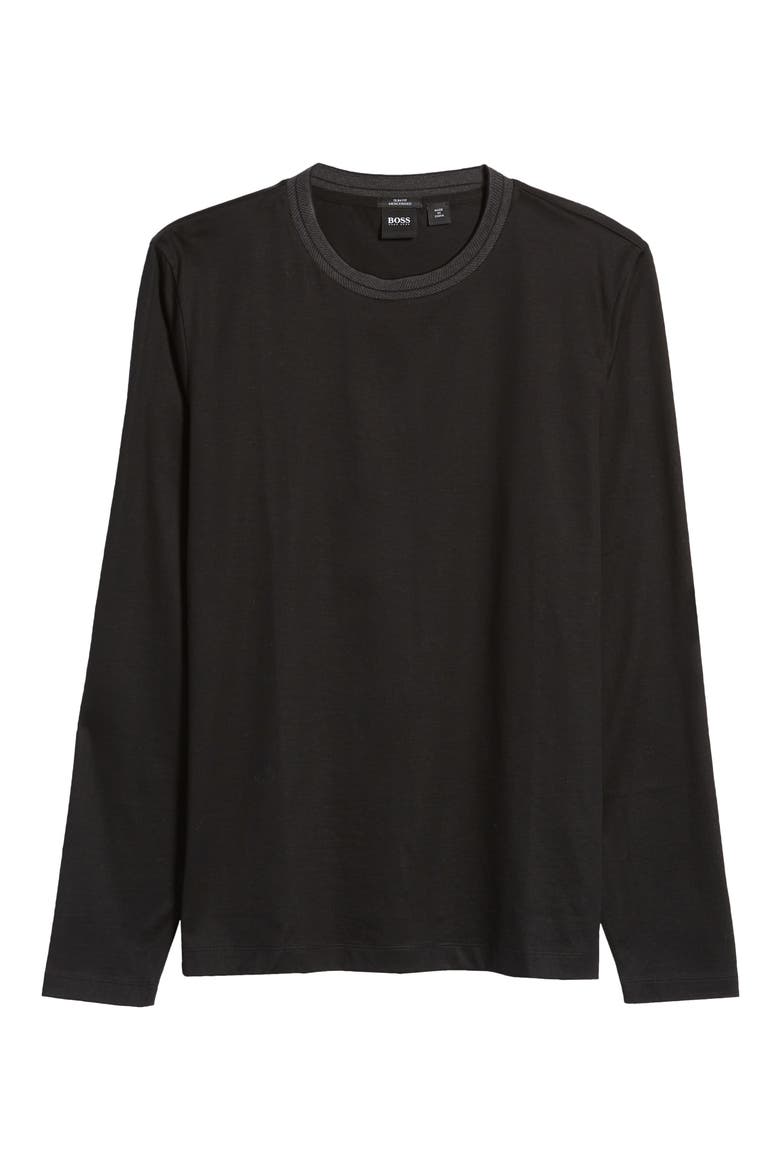 Tenison Long Sleeve Crewneck T-Shirt, Alternate, color, BLACK