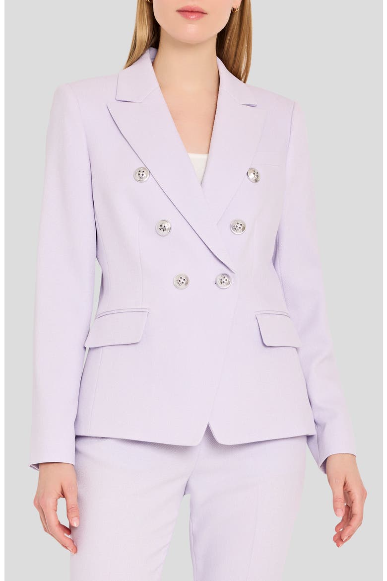 Double Breasted Twill Blazer, Main, color, SOFT VIOLET