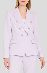 Tahari ASL Double Breasted Twill Blazer