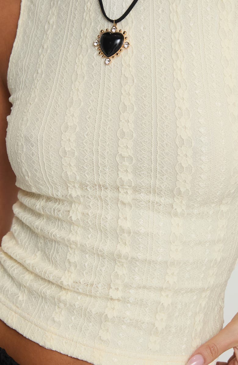 Princess Polly Dystran Lace Crop Tank, Alternate, color, Light Beige