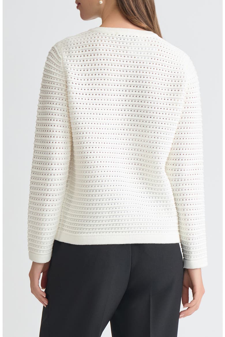 Pointelle Stitch Button-Up Cardigan, Alternate, color, VANILLA ICE