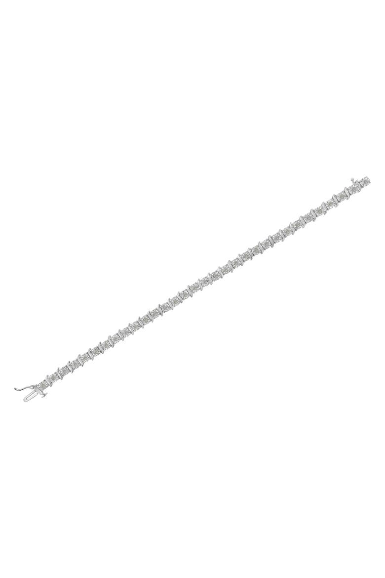 Silver 1.0 Ctw Diamond S-Curve Link Miracle-Set Tennis Bracelet, Alternate, color, Silver