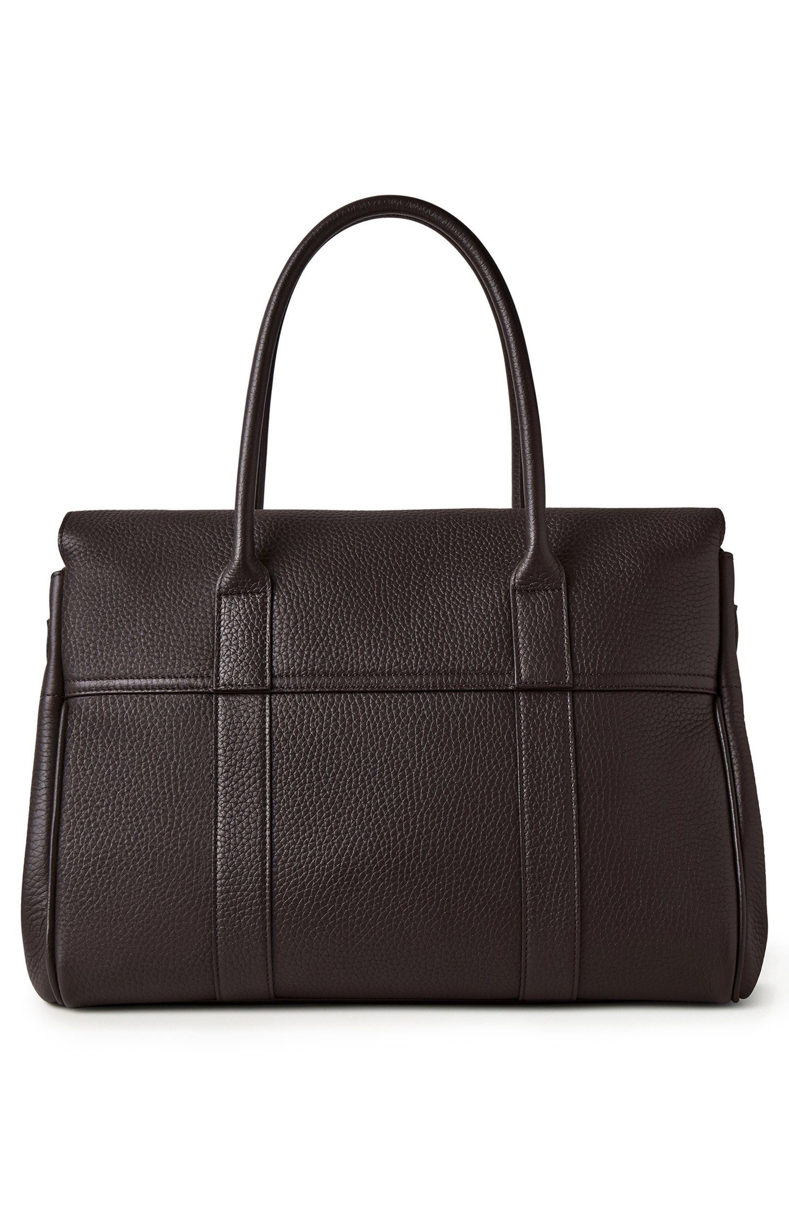 Mulberry Bayswater Leather Satchel, Alternate, color, Ebony