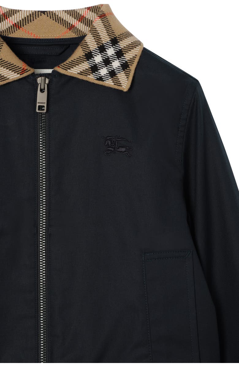 Burberry Cotton Hayfield Bomber Jacket, Alternate, color, Navy Black