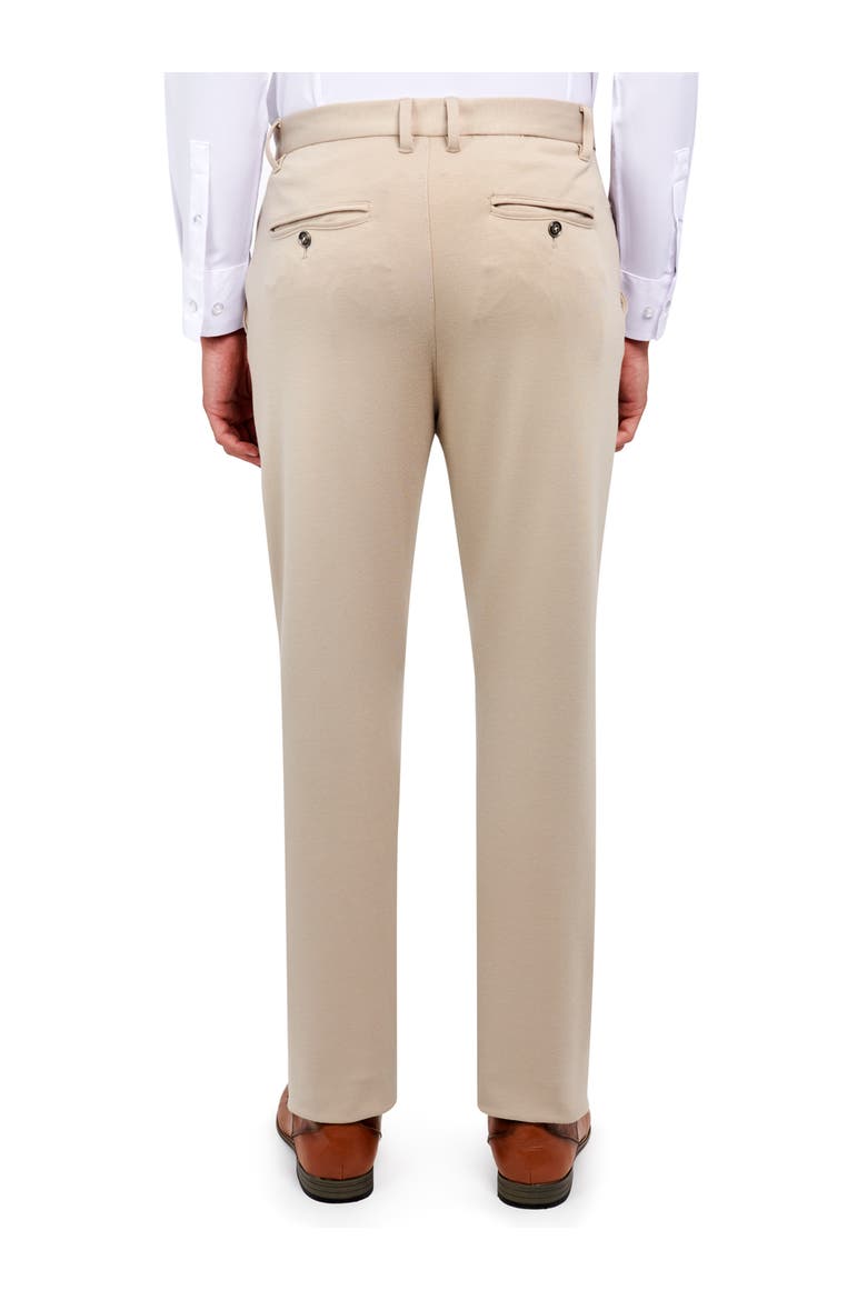 Slim Fit Straight Leg Performance Knit Dress Pants, Alternate, color, TAN