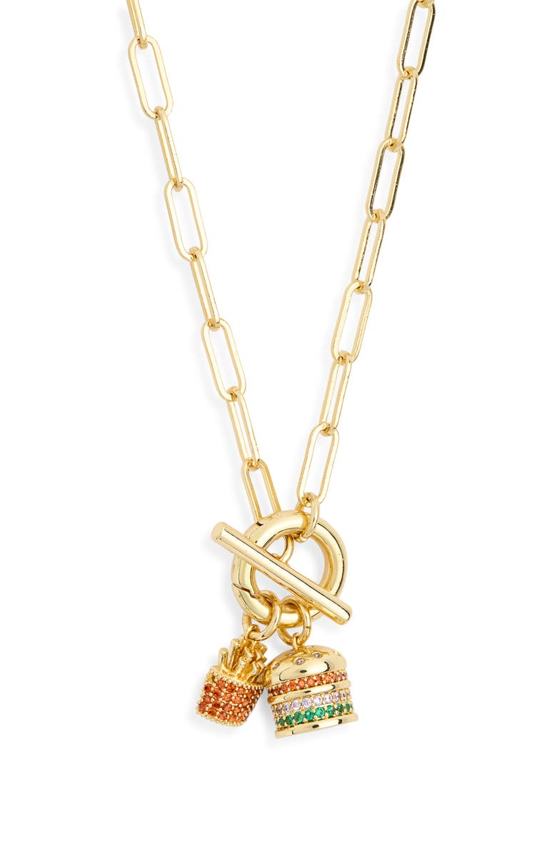 Leith Fast Food Pendant Necklace, Alternate, color, Red Multi- Gold