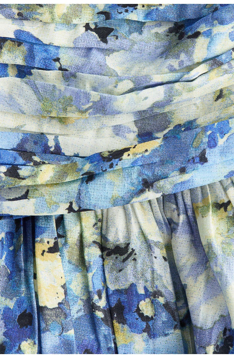 H&M Gathered Peplum Top, Alternate, color, Blue/Floral