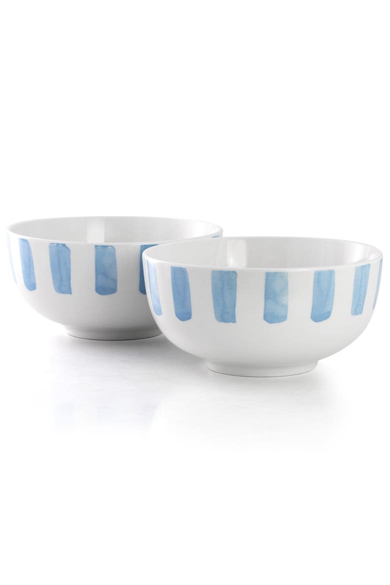 2 Piece Fine Ceramic Cereal Bowl Set, Alternate, color, Blue