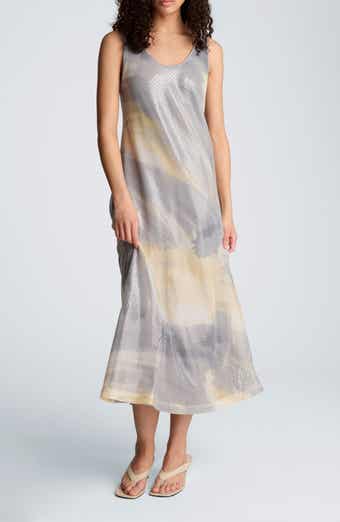 Print Sequin Sleeveless Maxi Dress