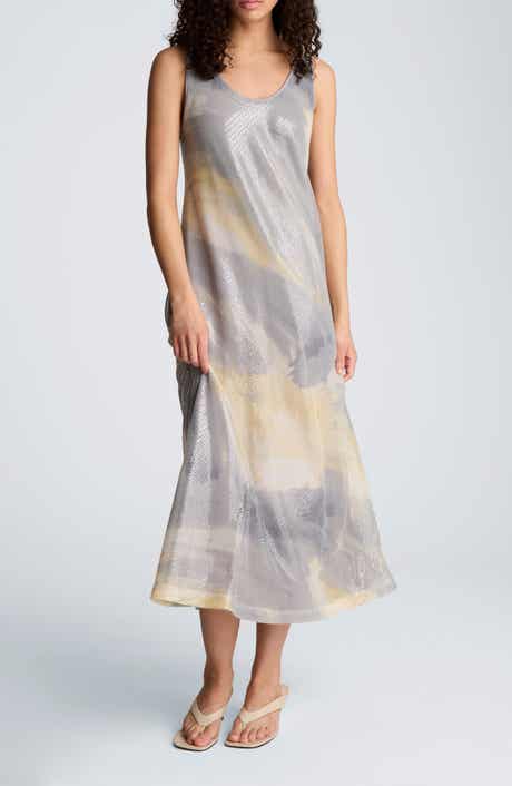 Print Sequin Sleeveless Maxi Dress