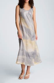 Kenneth Cole Print Sequin Sleeveless Maxi Dress
