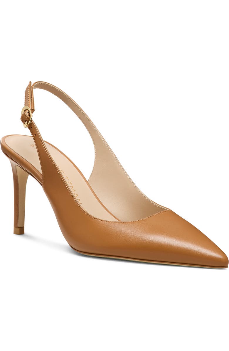 Stuart Weitzman Stuart Power 75 Pointed Toe Slingback Pump, Main, color, Macchiato