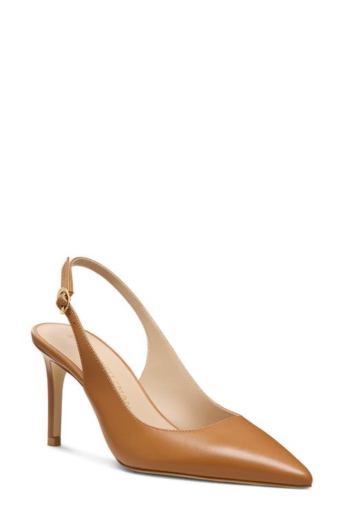 Stuart Weitzman Stuart Power 75 Pointed Toe Slingback Pump In Macchiato