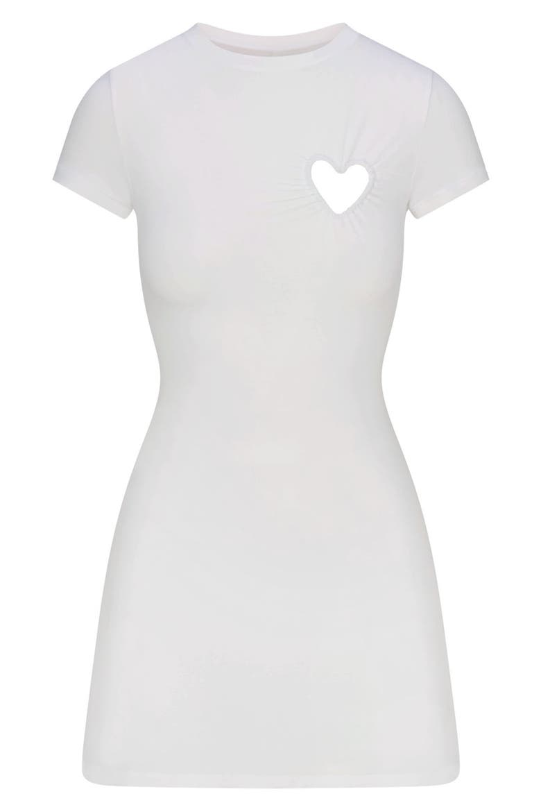 Heart Cotton Blend Jersey T-Shirt Nightgown, Alternate, color, SNOW