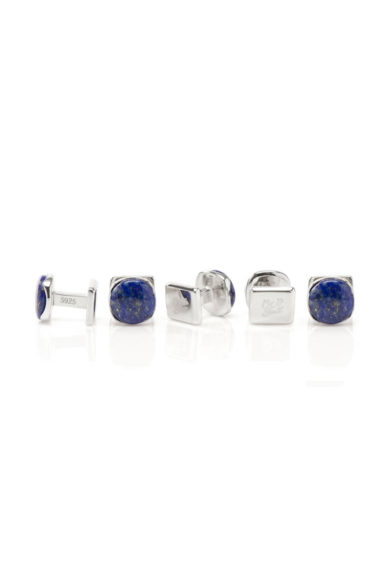 Lapis Cuff Links & Studs Set, Alternate, color, BLUE