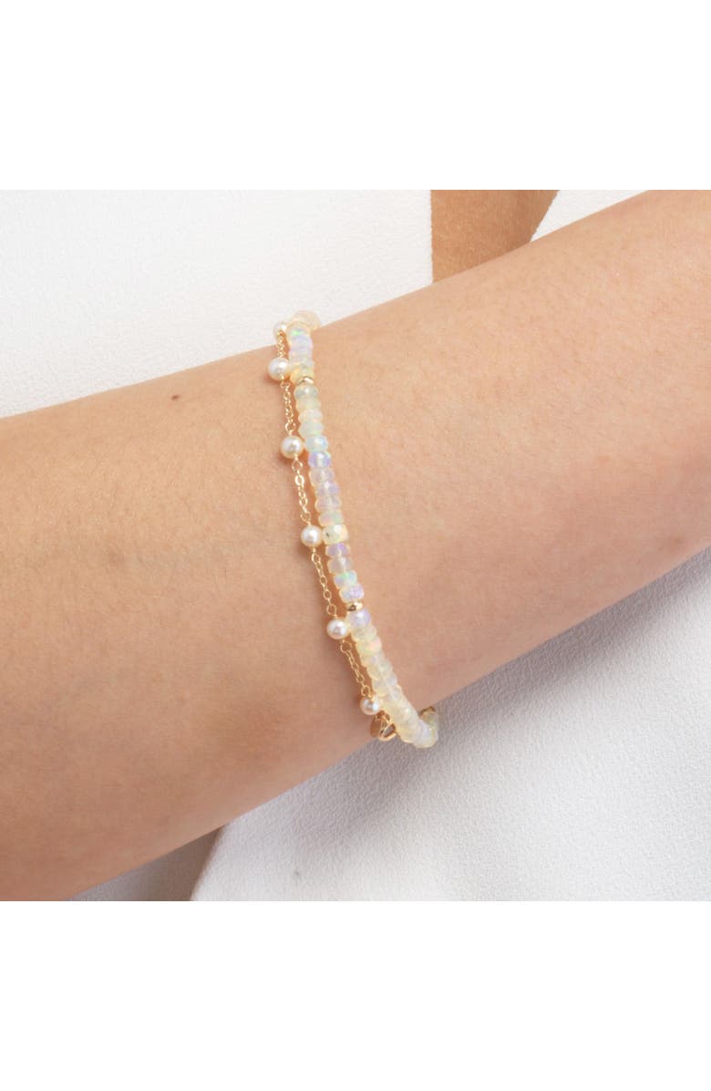 The Lovery Fine Jewelry Pearl Bead Chain Bracelet, Alternate, color, Pearl