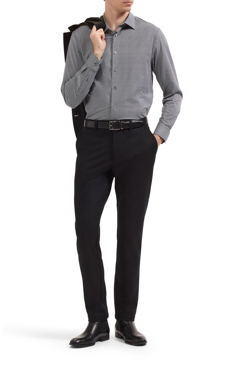 James OoohCotton® Geo Print Button-Up Shirt, Alternate, color, BLACK
