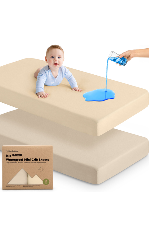 2-Pack Isla [Protect+] Waterproof Mini Crib Sheets