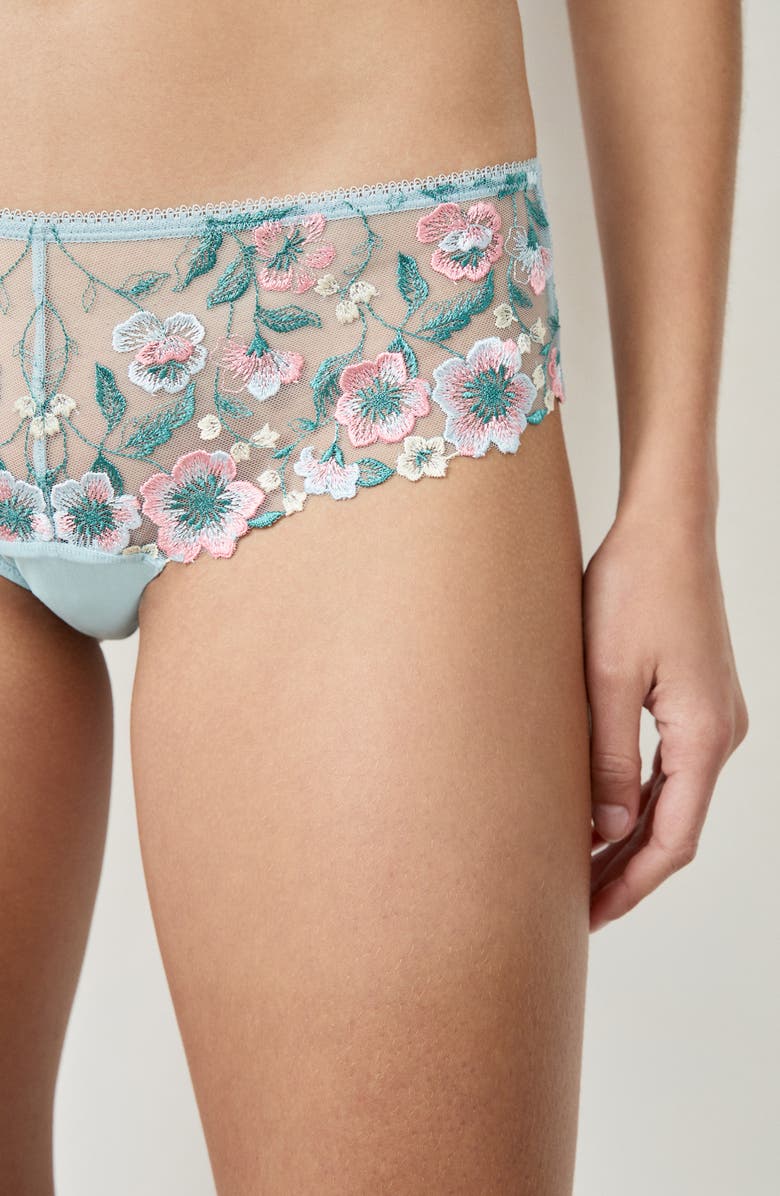 Etam Allure Lace Shorty Panties, Alternate, color, Blue Lagon