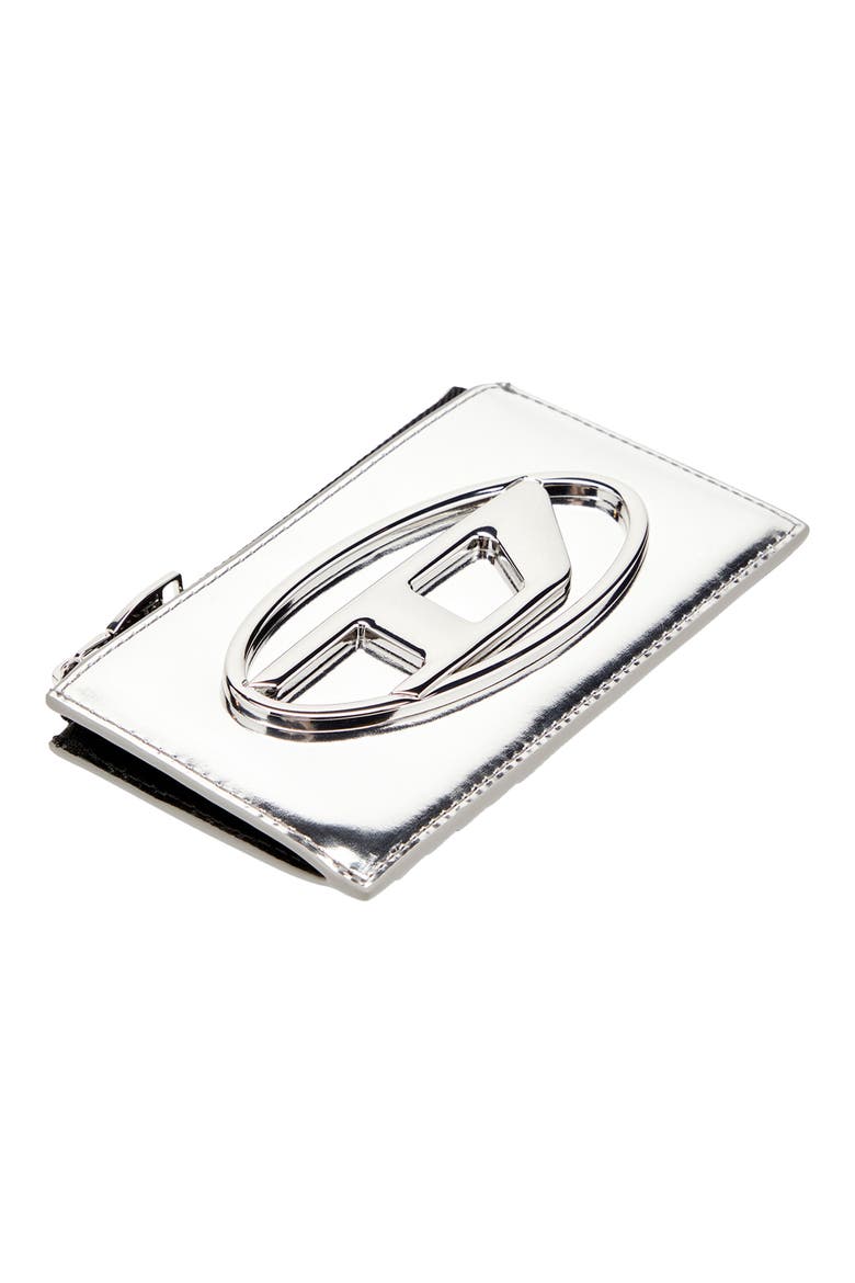 1DR Metallic Leather Card Holder, Alternate, color, SILVER