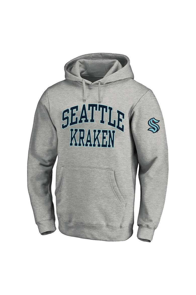 Men's Fanatics Heather Gray Seattle Kraken Big & Tall Fleece Pullover Hoodie, Alternate, color, Heather Gray
