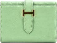 Pre-Owned Hermes Trifold Bearn Wallet Chevre Mysore Compact