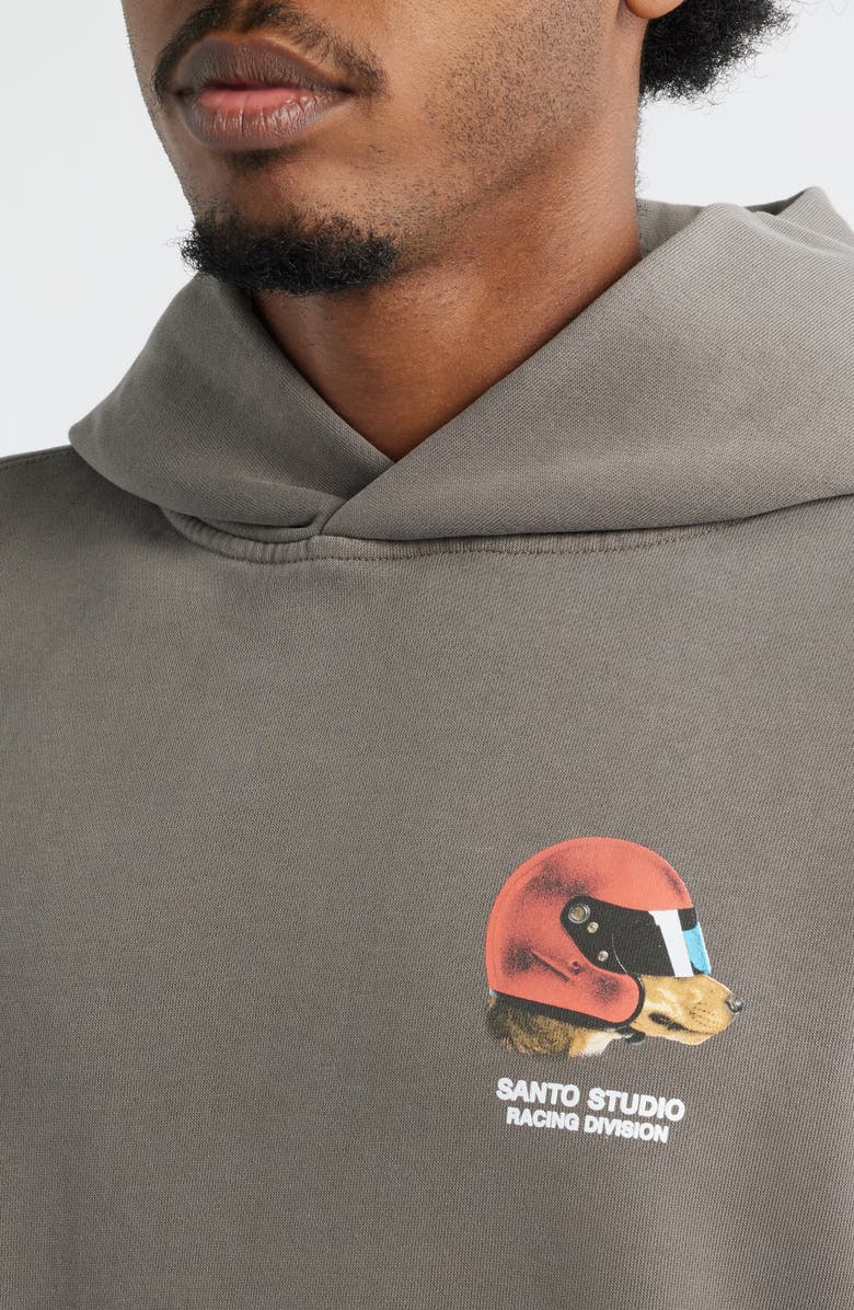 SANTO STUDIO Speed Dogs Graphic Hoodie, Alternate, color, Cement