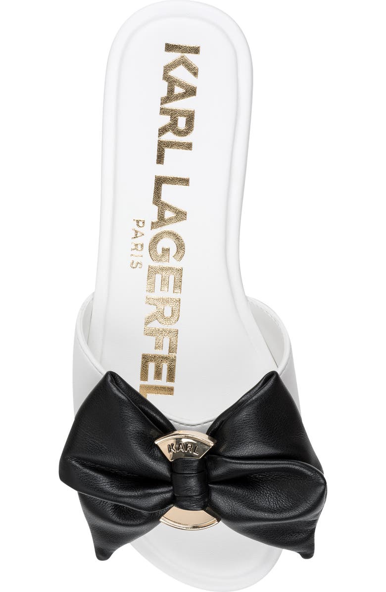 KARL LAGERFELD PARIS Ciaran Flat Slide Sandal, Alternate, color, Bright White/ Black