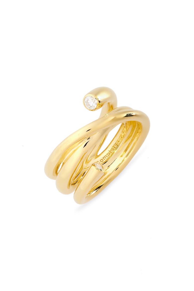 Coil Cubic Zirconia Ring, Main, color, 18CT GOLD PLATED