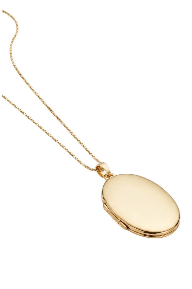 Stacy 14k Gold Plated Oval Locket Necklace, Main, color, GOLD