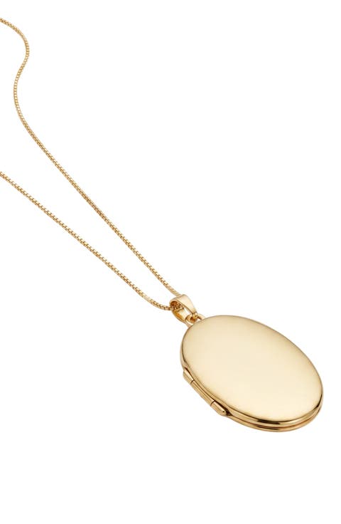 Stacy 14k Gold Plated Oval Locket Necklace
