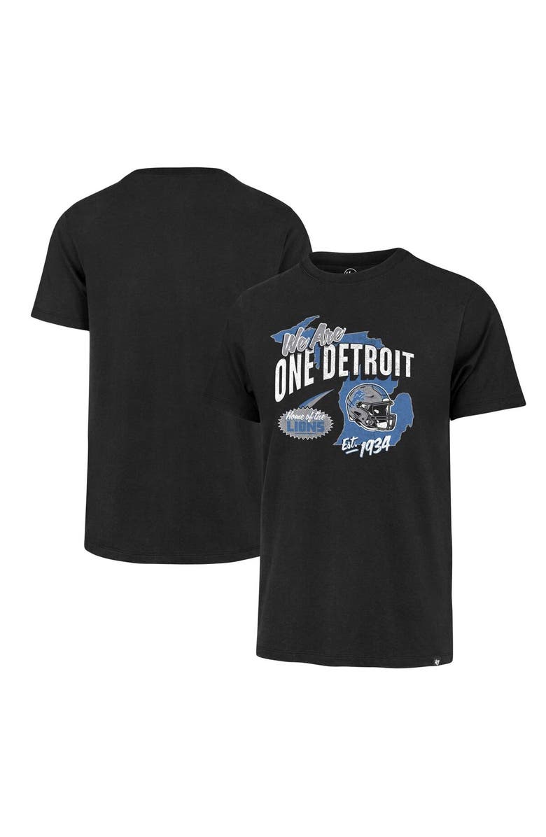 '47 Men's '47  Black Detroit Lions Regional Franklin T-Shirt, Main, color, Black