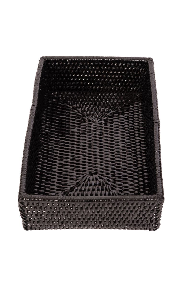 Artifacts Trading Company<sup>™</sup> Artifacts Rattan Guest Towel - Rectangular Napkin Holder, Alternate, color, Tudor Black