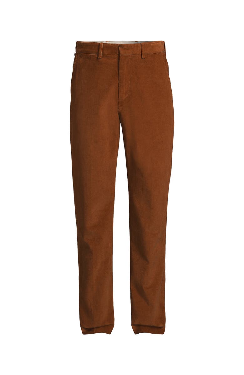 Lands' End Comfort Waist Stretch Fine Wale Corduroy Dress Pants, Alternate, color, Rich Ginger Brown