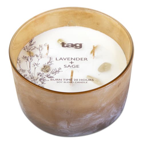 Tag Sunrise Lavender Sage Soy Candle Blush Wax Everyday Scent In Pink
