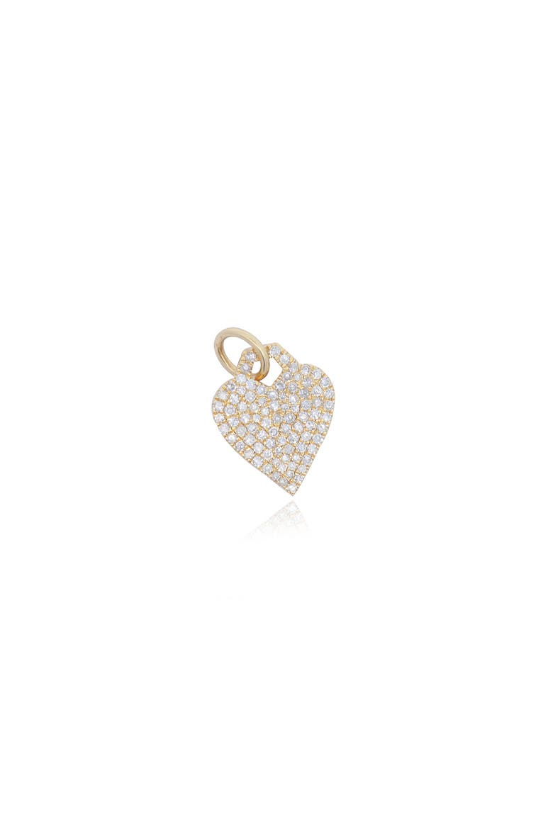 Diamond Heart Padlock Charm, Main, color, Yellow Gold