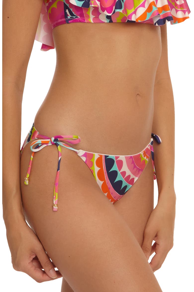 Aphrodite Tie Side Bikini Bottoms, Alternate, color, PINK MULTI