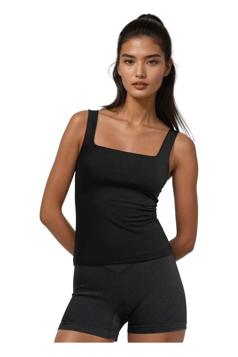 Tank Top with Built In Bra, Main, color, Black