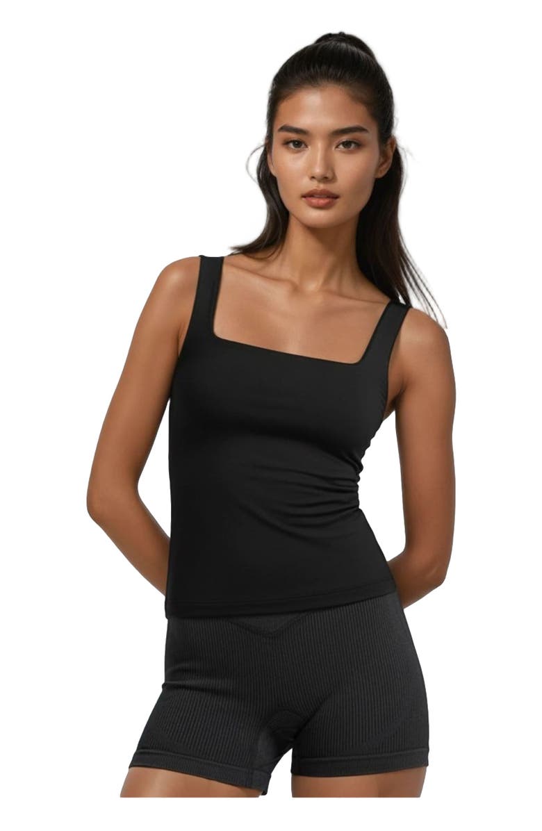 Blvck Tank Top with Built In Bra, Main, color, Black