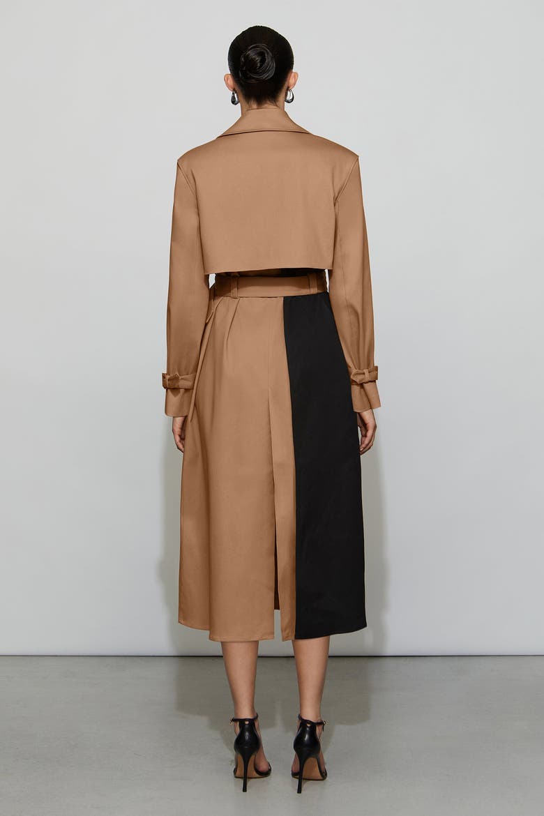 Ryder Trench Coat, Alternate, color, Camel/Black