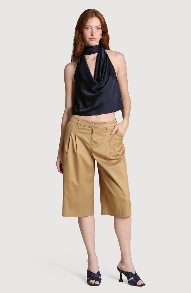 Avec Les Filles Pleat Front Shorts, Alternate, color, Honey Tan