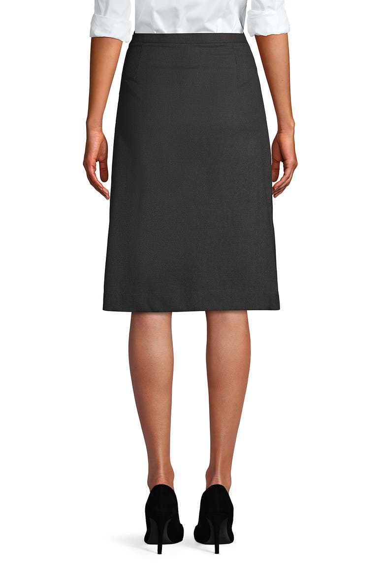 School Uniform  Solid A-line Skirt Below the Knee, Alternate, color, Academic Gray