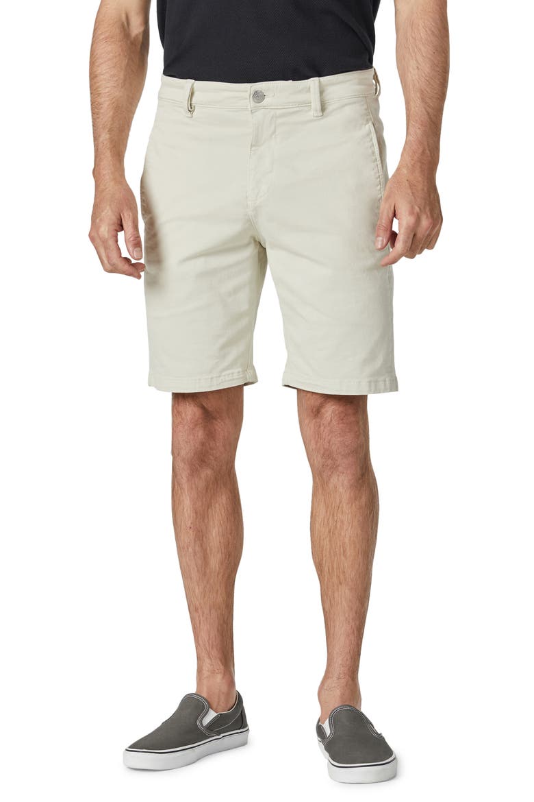 Simon Stretch Twill Flat Front Shorts, Main, color, SILVER BIRCH TWILL