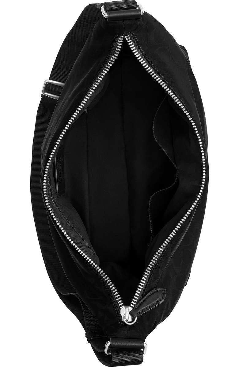 COACH Leo Signature Nylon Crossbody Bag, Alternate, color, Black