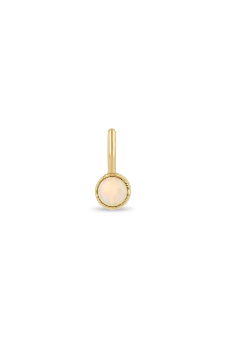 Bezel Set Opal Charm, Main, color, YELLOW GOLD